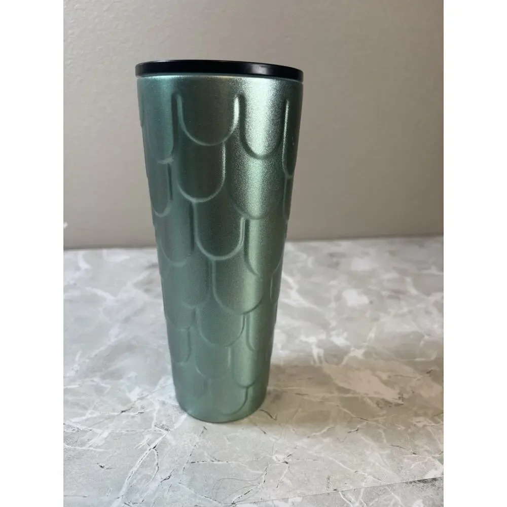 Starbucks 2022 Stainless Steel Mermaid‎ Scales Venti Tumbler Cold Cup Green 24oz